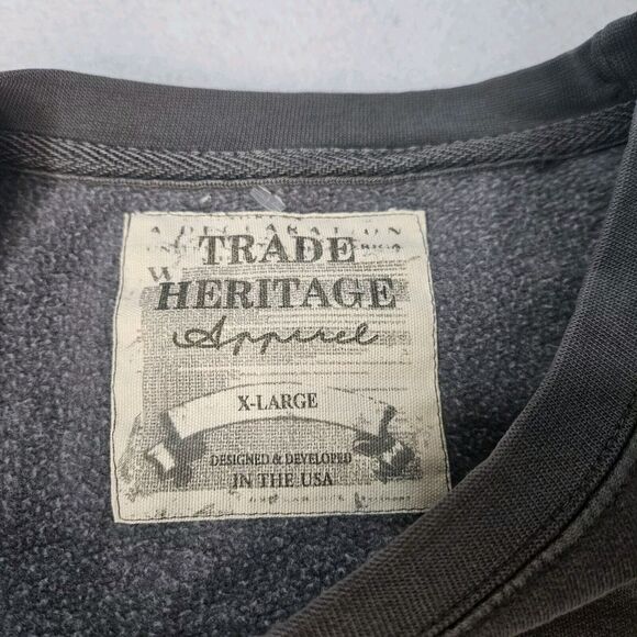 TRADE HERITAGE APPAREL Sz XL Gray Sweatshirt Charcoal NWT - Picture 5 of 7